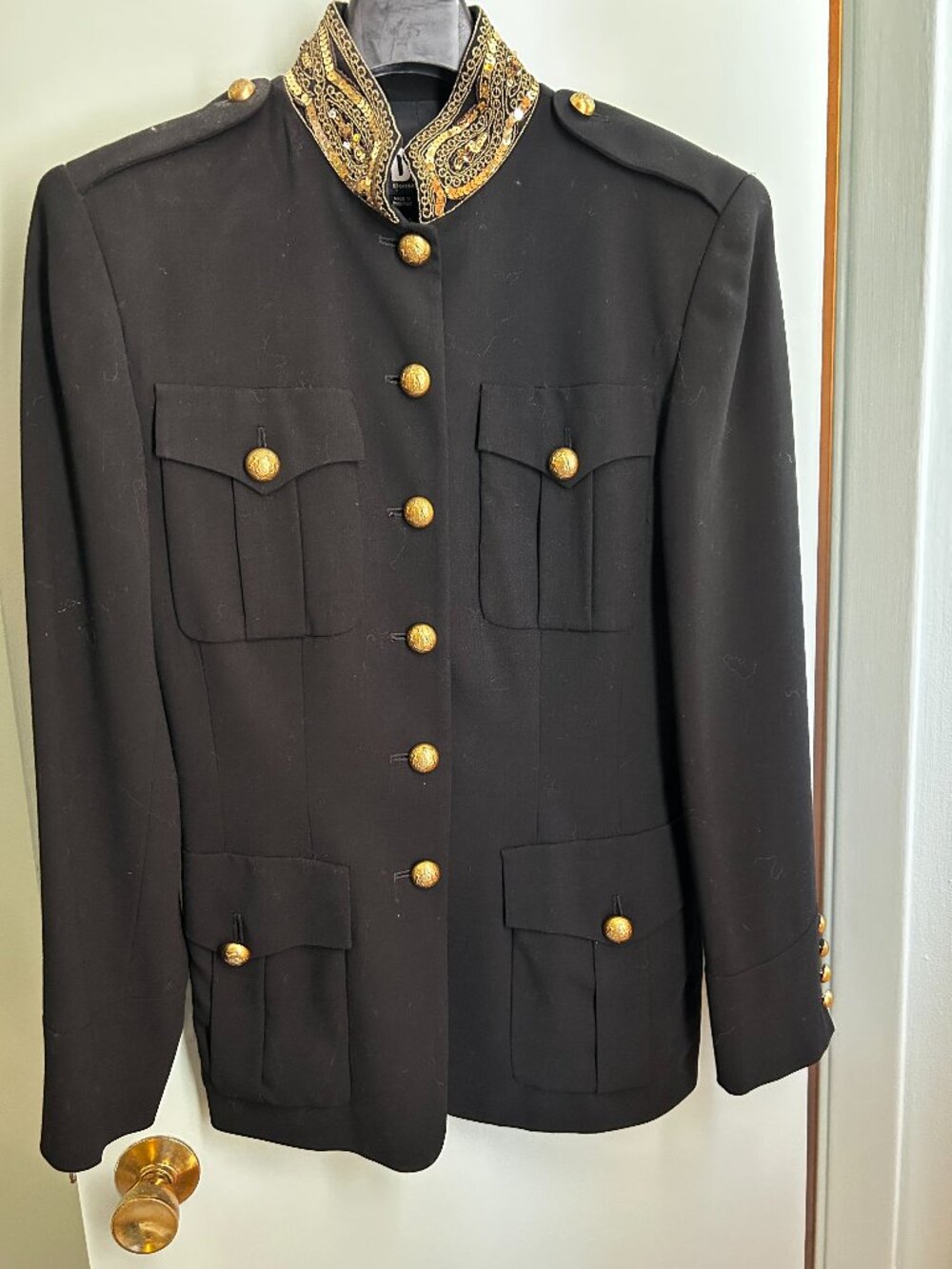 Vintage DKNY Military-style wool blazer with embellishments